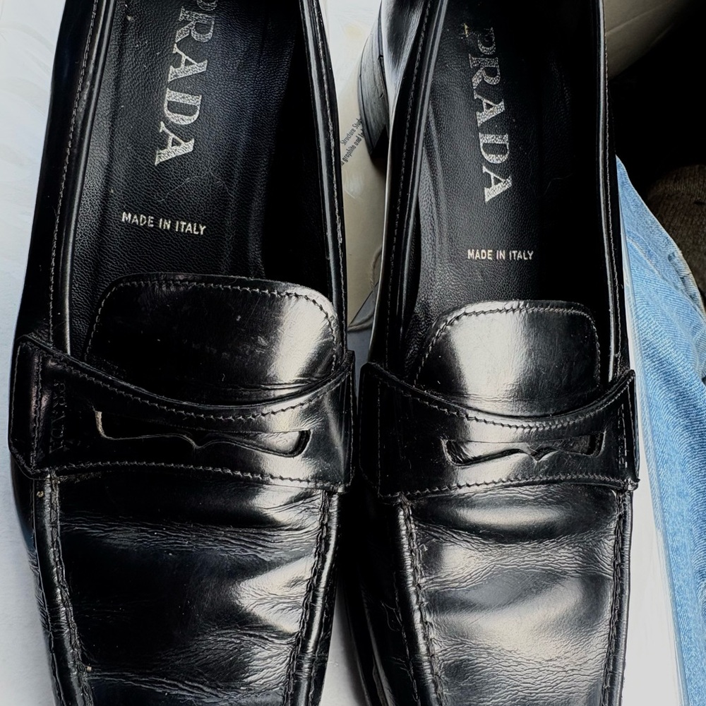 Prada Women’s Classic Black Slip-On Loafers - Picture 2 of 4